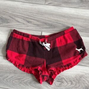 VS PINK Red and Black Plaid Shorts